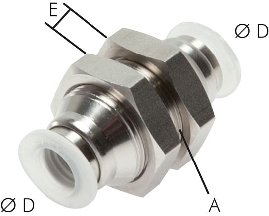 Schott-Steckanschluss 8mm, IQS-PP, Polypropylen mit Edelstahl-Gewinde