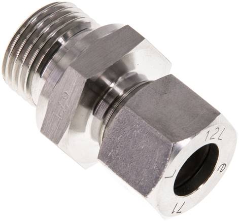 Gerade Schneidringverschr. G 1/2"-12 L (M18x1,5), 1.4571, Dichtung FKM