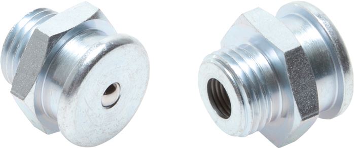 Flachschmiernippel 22 mm, M 16x1,5, Stahl verzinkt