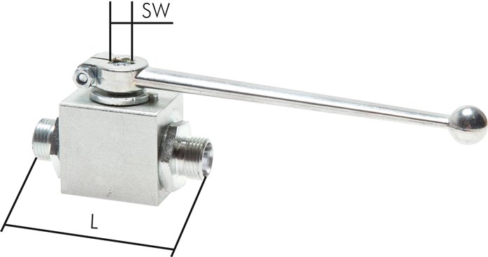 Hochdruck-Kugelhahn, Stahl, 42 L (M52x2), 0 bis 160bar