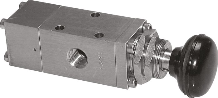 3/2-Wege (NC/NO) Tasterventil, G 1/4", Federrückstellung