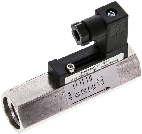 Durchflusswächter G 1/2" (IG), 0,8 - 3 l/min, 1.4571,  für wässrige Medien