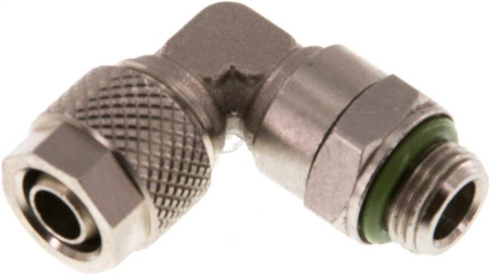 Winkel-Drehverschraubung G 1/8"-8x6mm, Messing vernickelt, Dichtung FKM