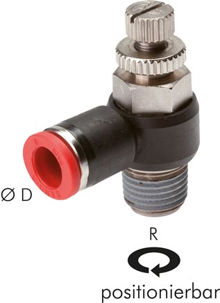 Winkel-Drosselrückschlagventil R 1/2"-12mm,zuluftregelnd