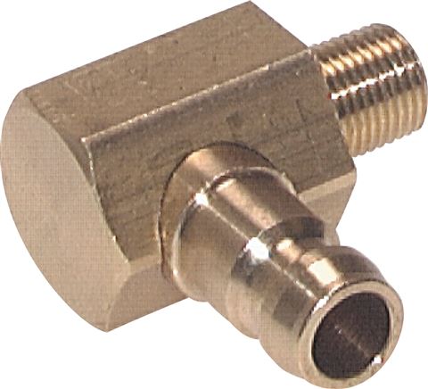 90°-Temperierkupplungsstecker 9mm Zapfen,R 1/8"(AG)