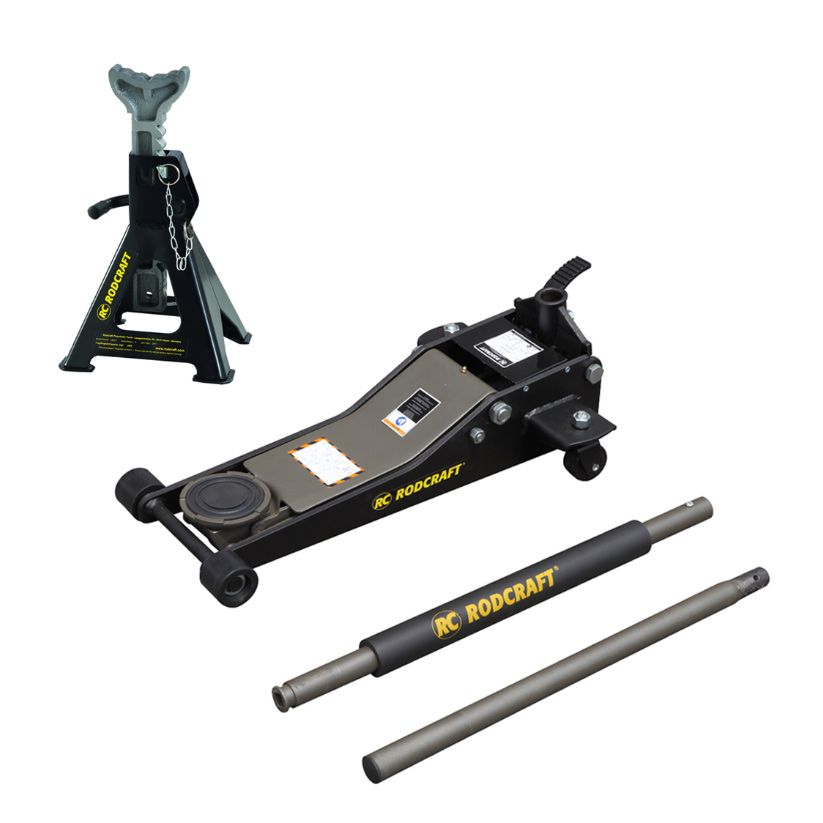AKTION WERKSTATT-SET: Rodcraft Wagenheber RH216 2,5 t & UBZ-3 Unterstellbock