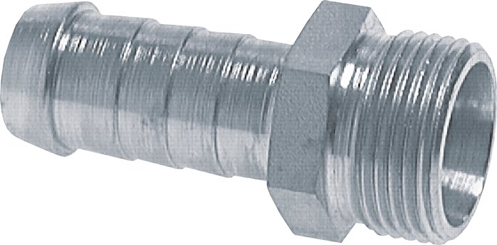 Schlauchnippel M 30 x 2 (22 L), 21 - 22mm, Stahl verzinkt
