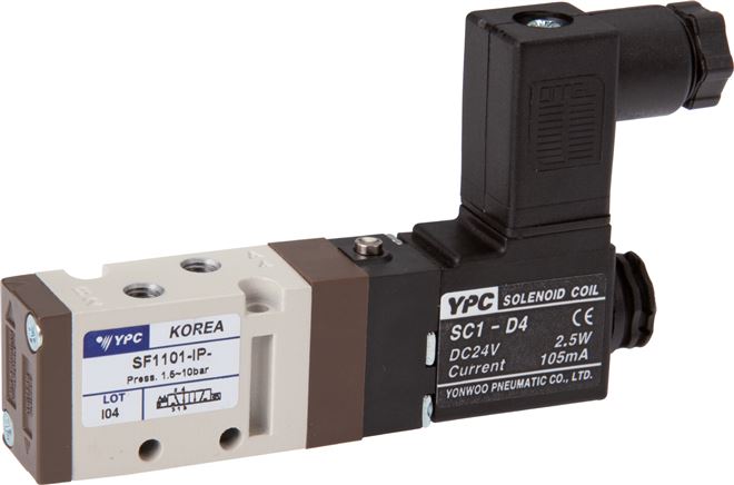 5/2-Wege Magnetventil, M 5, Federrückstellung, 24 V=