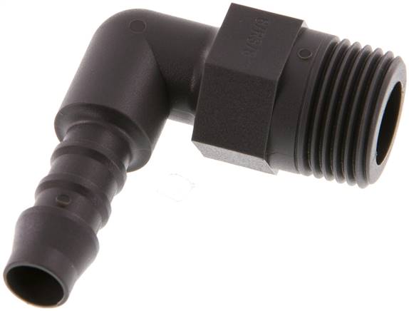 Winkel-Gewindetülle R 3/8"-8 (5/16")mm, PA 6