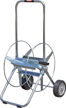 Fahrbarer Profi-Schlauchwagen aus galvanisch verzinktem Stahlrohr mit Kunststoff