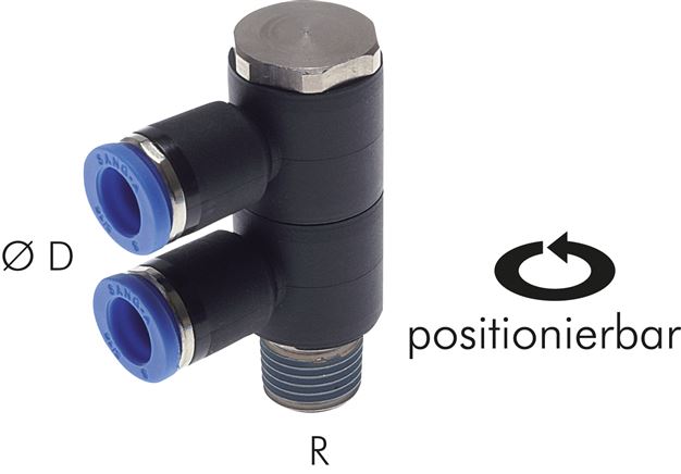 Steck-Mehrfachverteiler, 2-fach R 1/4"-10mm, IQS-Standard
