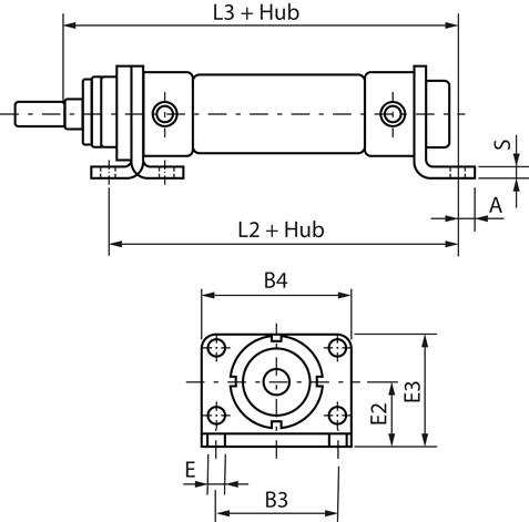 Fußwinkel für Rundzylinder, Ø 40 mm
