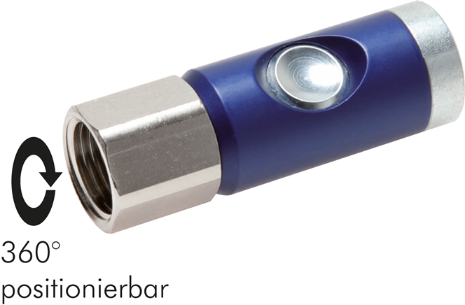 Sicherheits-Druckknopfkupplung (NW7,2), G 3/8" IG, Stahl verzinkt