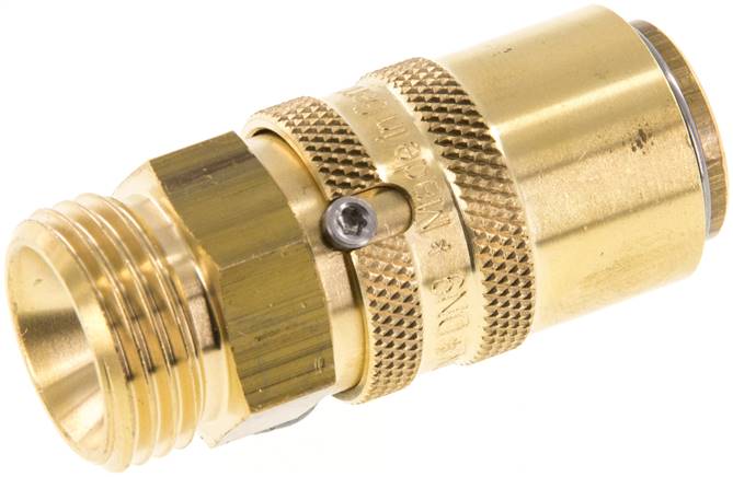 Temperier-Schnellkupplung 13mm Zapfen,G 1/2"(AG), für Stecker beidseitig absperrend mit Entriegelungssicherung