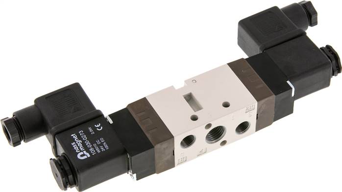 5/2-Wege Magnetventil, G 1/4" (Abluft G 1/8"), Impulsventil, 24 V=