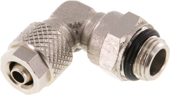 Winkel-Drehverschraubung G 1/8"-6x4mm, Messing vernickelt