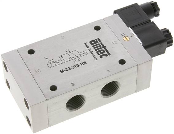 3/2-Wege Magnetventil, G 1/2", Luftfederrückstellung (NO), 115 V AC