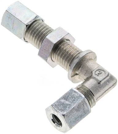 Winkel-Schott-Schneidringverschr. 6 L (M12x1,5), Stahl verzinkt