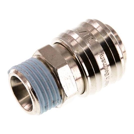 Schnellkupplung (NW7,2) G 1/2"(AG), Messing vernickelt