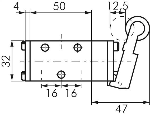 3/2-Wege (NC/NO)-Endschalter, G 1/4", Rollenhebel, Edelstahl