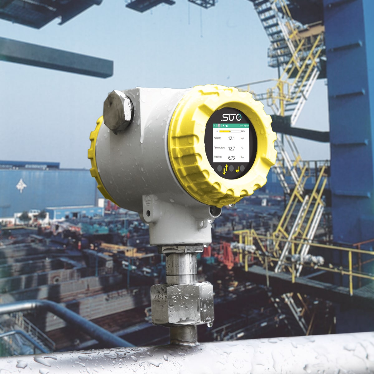 S451 Durchflussmesser Druckluft, Outdoor IP67 ohne Ex, Einstechsensor 200 mm, Datenlogger