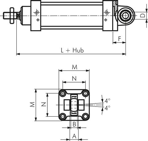 ISO15552-Laschenschwenkbefestigung (sphär) 32mm Stahl brüniert