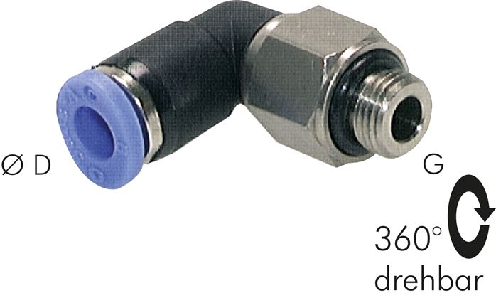 Winkel-Drehverschraubung G 1/2"-10mm, IQS-Standard