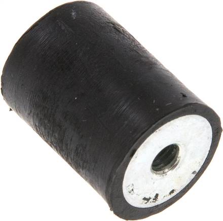 Gummi-Metall-Puffer einseitig mit Innengewinde M 4 (4 tief), D= 15 - H= 20 mm