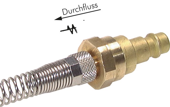 Kupplungsstecker (NW7,2) 8x6mm Schl. mit Rückschlagventil, mit Knickschutz