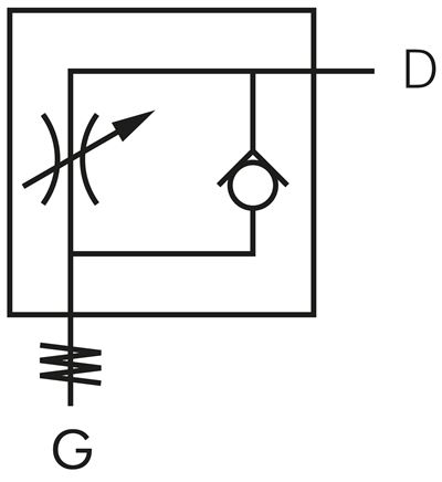 Winkel-Drosselrückschlagventil G 1/8"-6mm,abluftregelnd (Standard), Messing, Eco