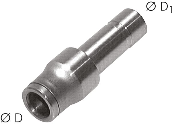 Reduzierung 12mm Stecknipp. x 8mm Schla., Baureihe Edelstahl