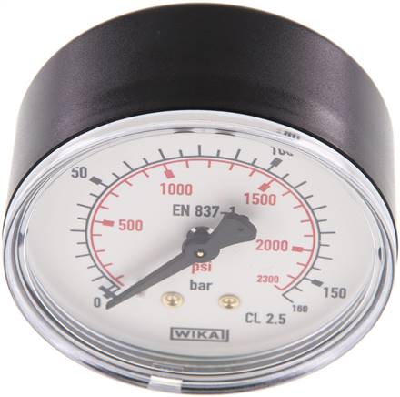 Manometer waagerecht (KU/Ms), 63mm, 0 - 160 bar, G 1/4"