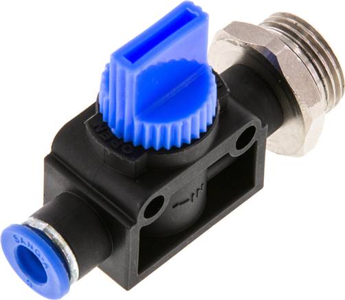 3/2-Wege-Absperrventil G 3/8"-6mm, Schlauchseite entlüftend