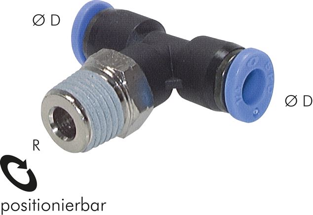 T-Steckanschluss UNF 10-32-1/4" (6,35 mm), IQS-Inch