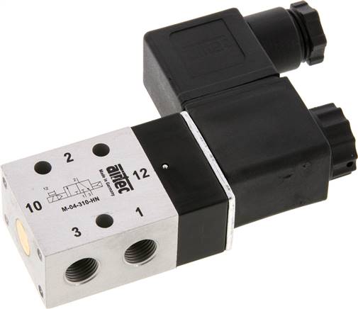 3/2-Wege Magnetventil, G 1/8", Luftfederrückstellung (NO), 230 V AC, NW 4