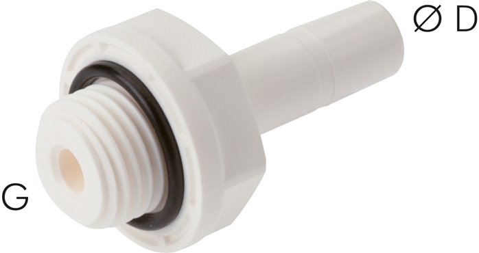 Einschraubtülle G 3/8"-5/16" (7,94 mm) Stecknippel, IQS-LE (EPDM-Dichtung)
