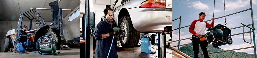 Kompressoren im Einsatz in Werkstatt & auf Baustelle