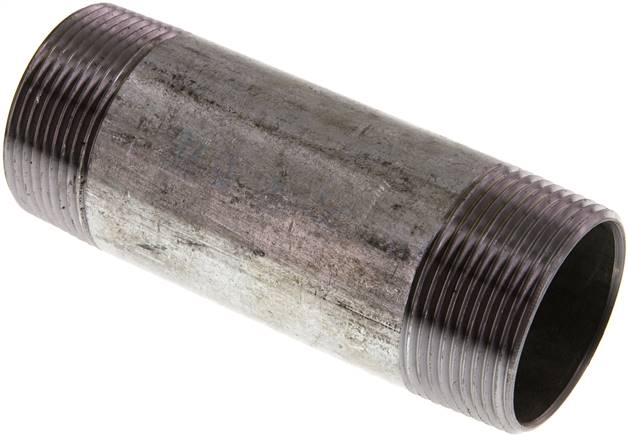 Rohrdoppelnippel R 1-1/2"-120mm, Stahlrohr ST 37 verzinkt