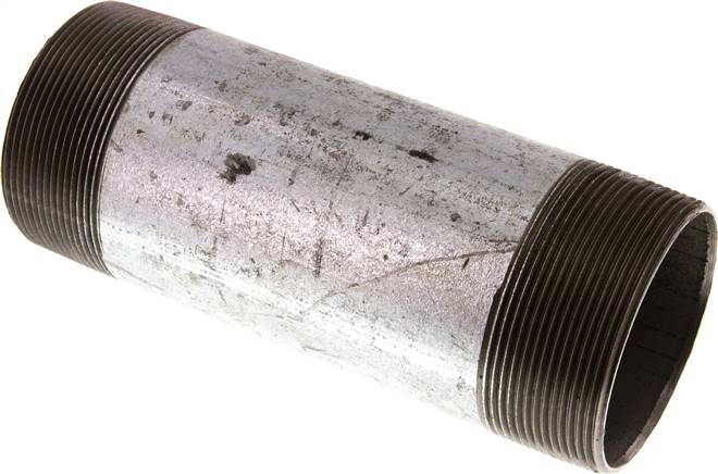 Rohrdoppelnippel R 2-1/2"-180mm, Stahlrohr ST 37 verzinkt