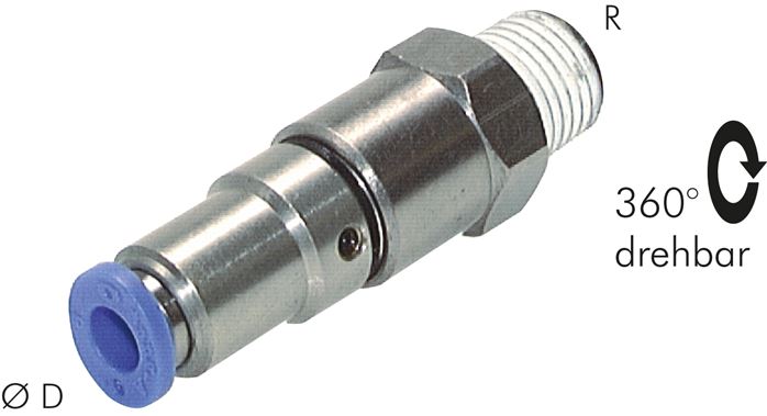 Gerade Schnelldrehverschraubung R 1/8"-8mm, IQS-Standard