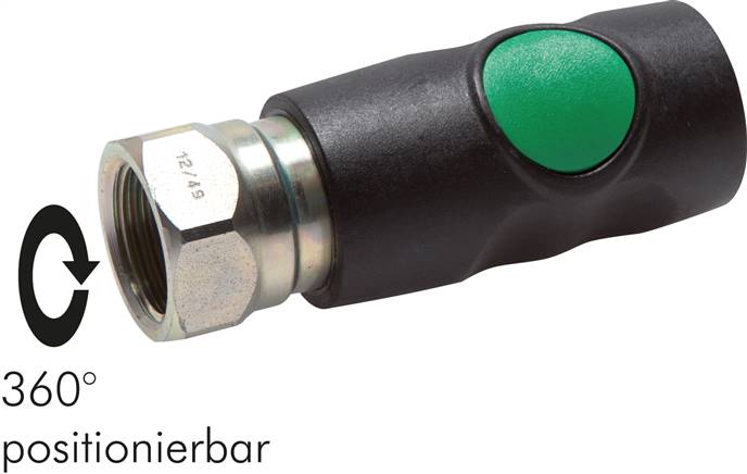 Sicherheits-Druckknopfkupplung (NW7,2), G 1/4" IG, Kunststoff