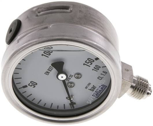 Glycerin-Manometer senkrecht (CrNi/Ms),100mm, -1 bis 5 bar | DA132238 Glycerin-Manometer senkrecht (CrNi/Ms),100mm, -1 bis 5 bar | DA132238