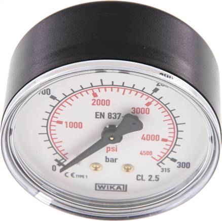 Manometer waagerecht (KU/Ms), 63mm, 0 - 315 bar, G 1/4"