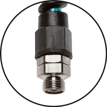 PUR-Spiralschlauch G 1/4"-9,5 x 6,3 mm, 3,0 mtr. Arbeitslänge, Di 23mm