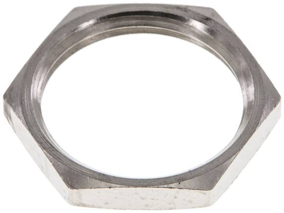 Sechskant-Gegenmutter M 24x1,5, Messing vernickelt