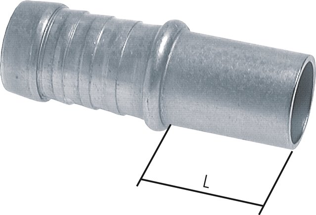 Schlauchnippel Rohr 28, Schl. 21 - 22mm, Stahl verzinkt