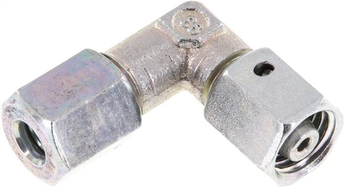 Einstellb. Winkel-Schneidringverschr. 6 L (M12x1,5), Stahl verzinkt, mit Dichtkegel und O-Ring