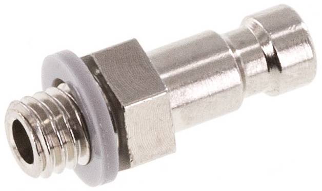 Kupplungsstecker (NW2,7) M 5(AG), Messing vernickelt