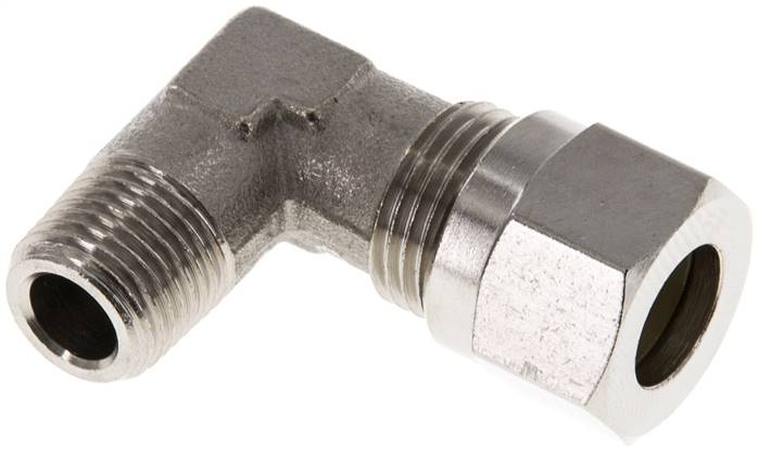 Winkel-Schneidringverschraub. R 1/8"-8 LL (M12x1), Messing vernickelt