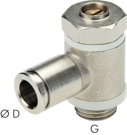 Winkel-Drosselrückschlagventil G 3/8"-8mm,abluftregelnd (Standard), Messing, Eco